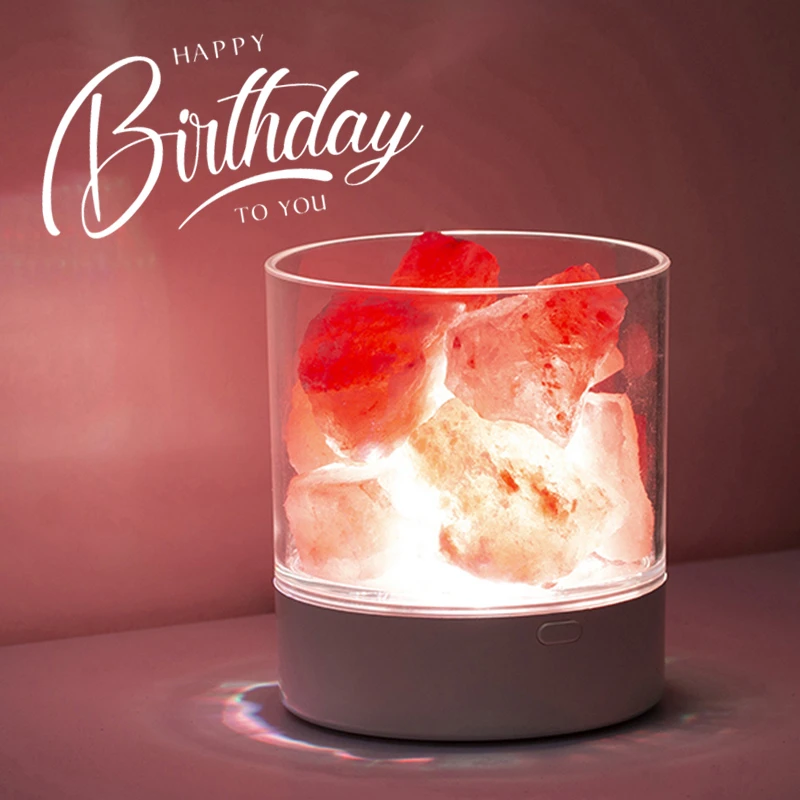 盐灯喜马拉雅水晶网红香薰小夜灯创意装饰台灯床头灯卧室ins少女