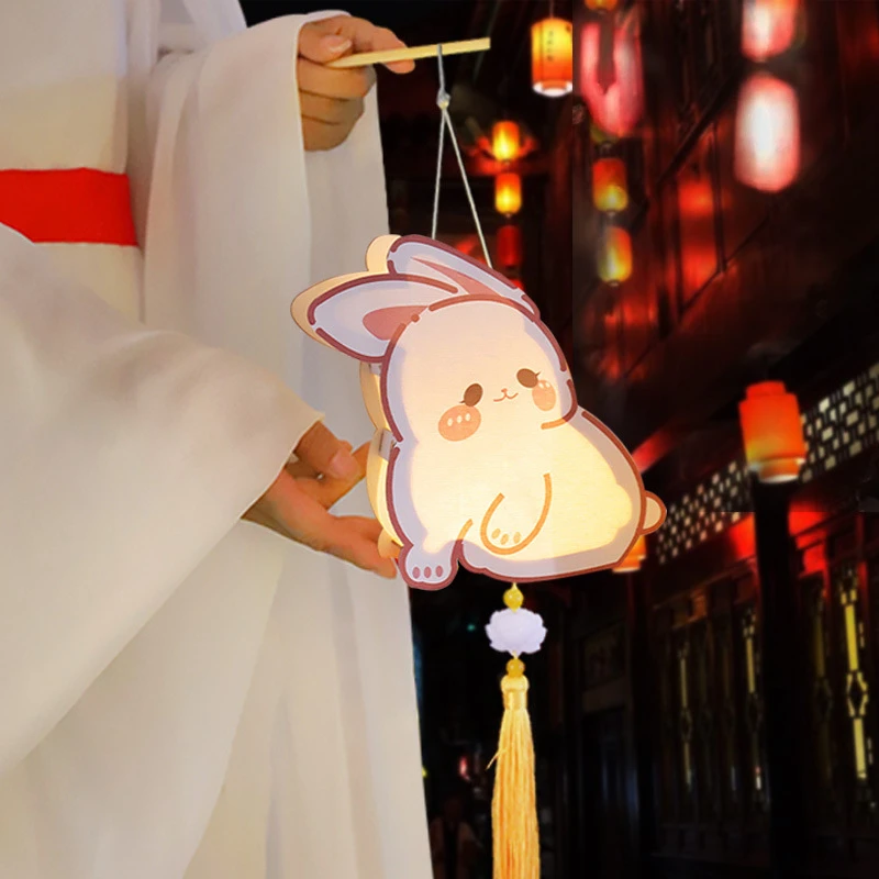 新年兔年灯笼手提兔子花灯春节儿童diy手工制作材料包新款24可爱