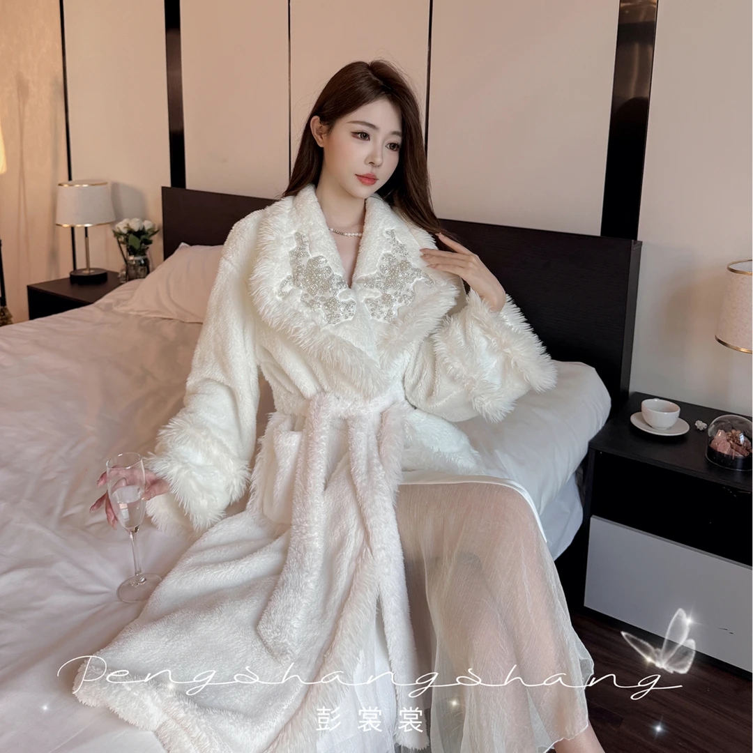 彭裳裳【流光晚宴】秋冬时尚新款女士睡袍睡衣居家轻奢舒适百搭保暖