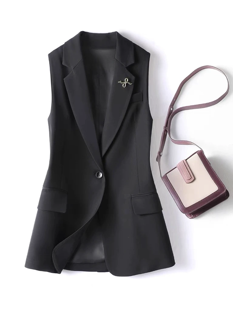 高端职业装西装马甲女士背心2025春秋新款无袖外穿西服小马夹外