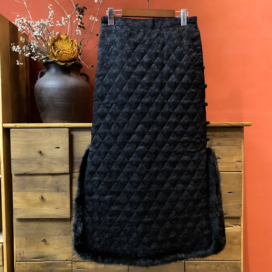 原创重工提花棉半裙经典百搭气质裙子女加厚BQ095