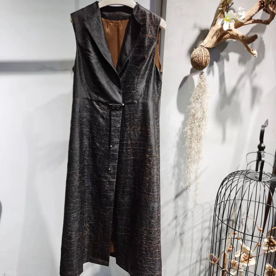 非物遗香云纱莨绸马夹马甲28106