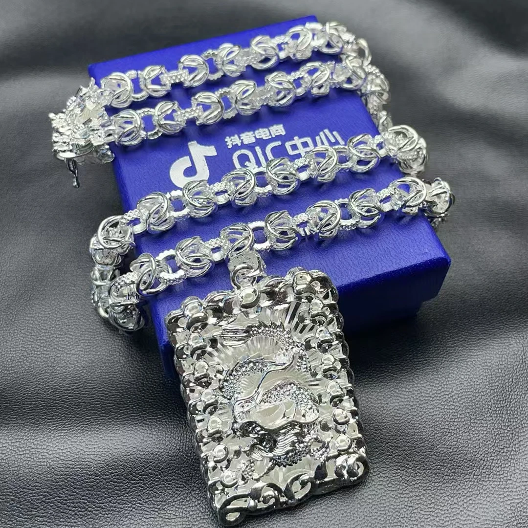 男士双龙头锁扣龙骨腰带链子配套龙牌