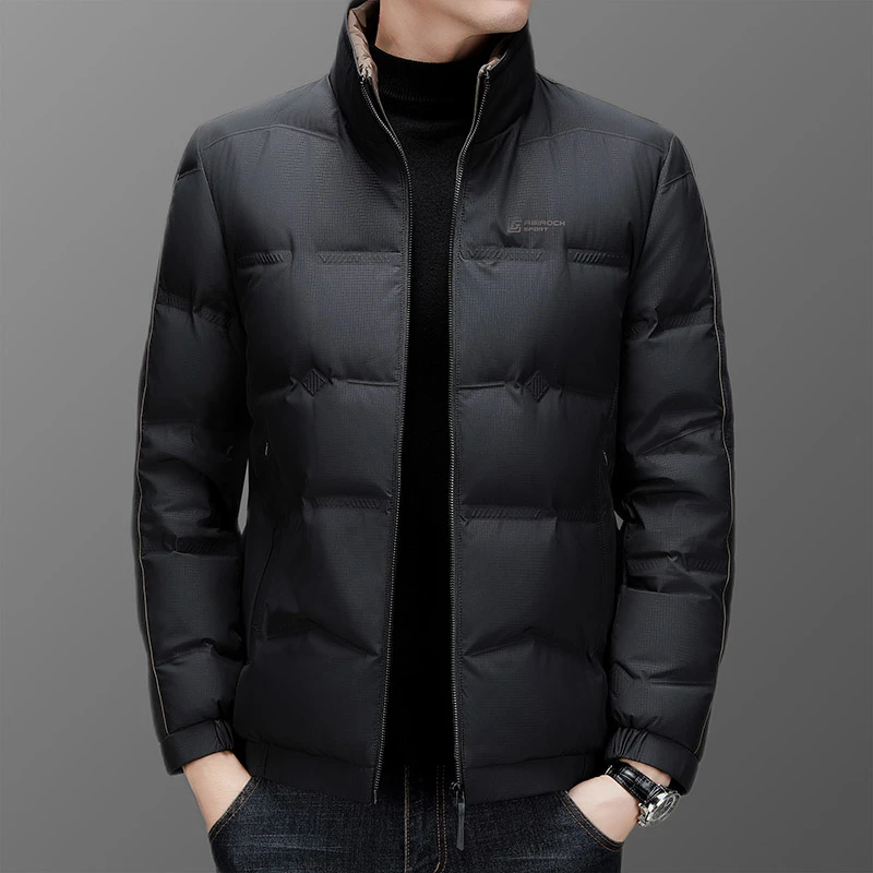 波司登轻奢系列2023新款羽绒服男冬季轻薄中年短款商务休闲立领鸭