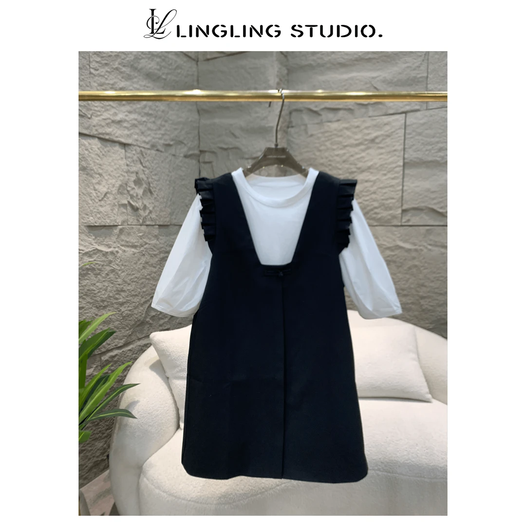 4040651 - 零零『黑松露』 2024春夏新款显瘦气质时尚T恤连衣裙套装