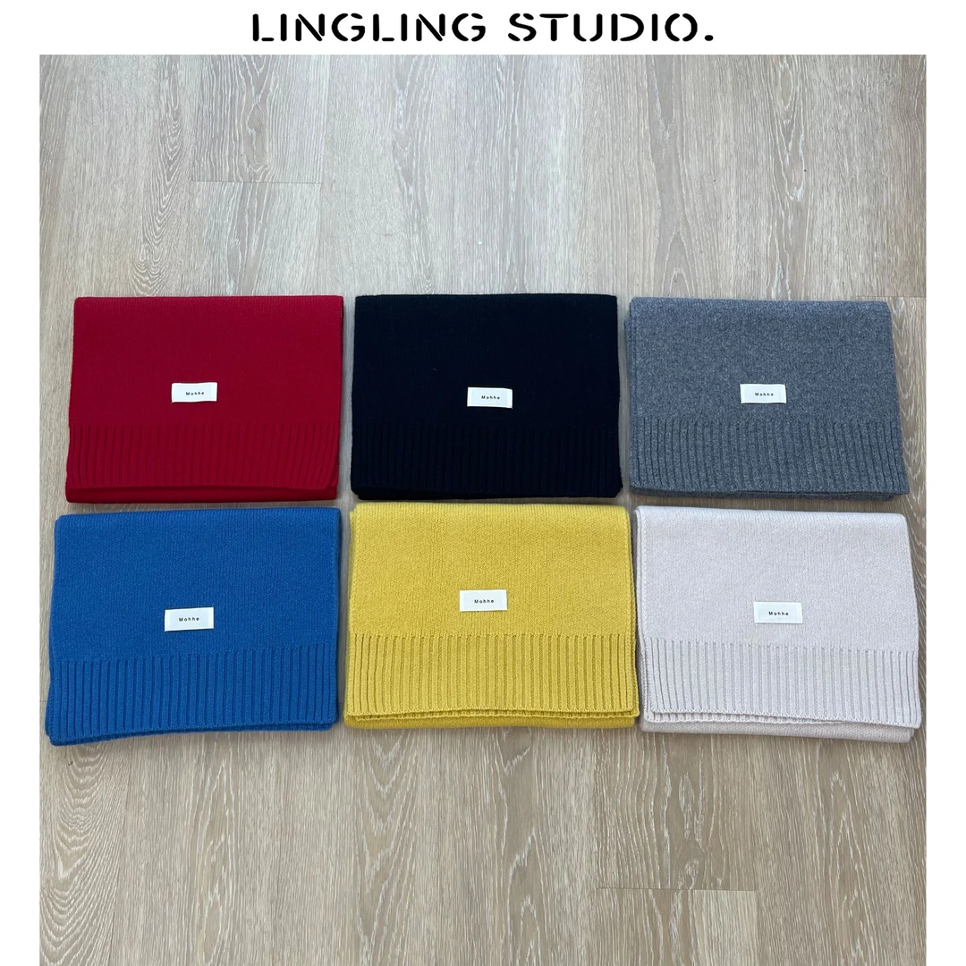 全绵羊毛-零零『花样色彩』2024冬季女士时尚长款针织围巾4111206