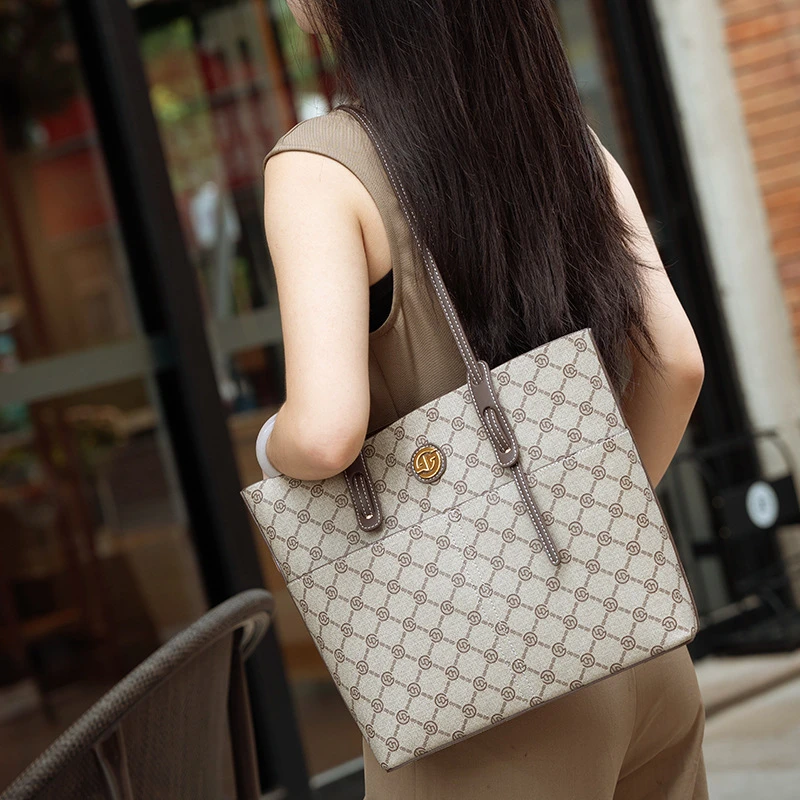 托特包简约2025百搭菱格休闲小众潮流单肩包时尚洋气通勤风轻奢