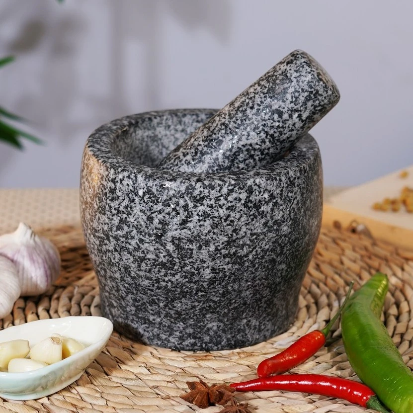 天然黑花石捣蒜器石臼老式捣蒜器石头捣蒜器原石蒜臼子石臼捣碎器