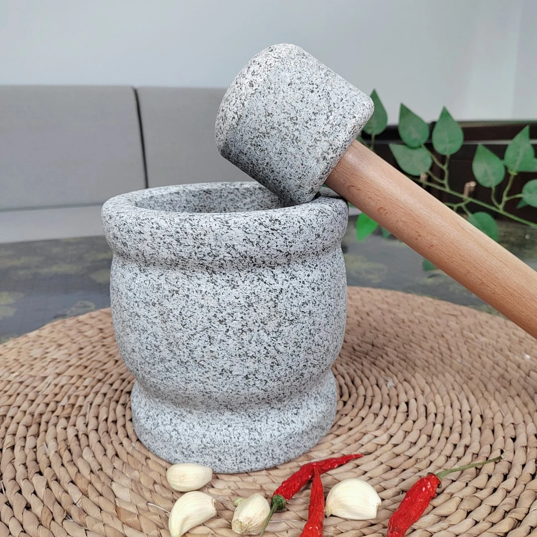 【大号】天然灰青石捣蒜器高硬度老式石头捣蒜器原石蒜臼子捣碎器