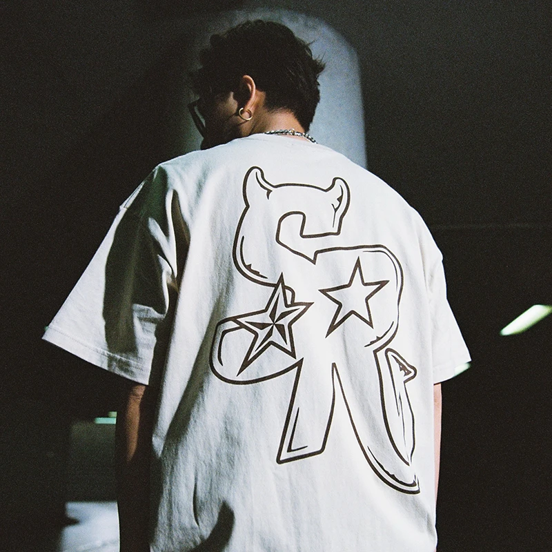 STA X RMD夏季SR国潮简约美式街头宽松体恤潮牌情侣装短袖T恤男