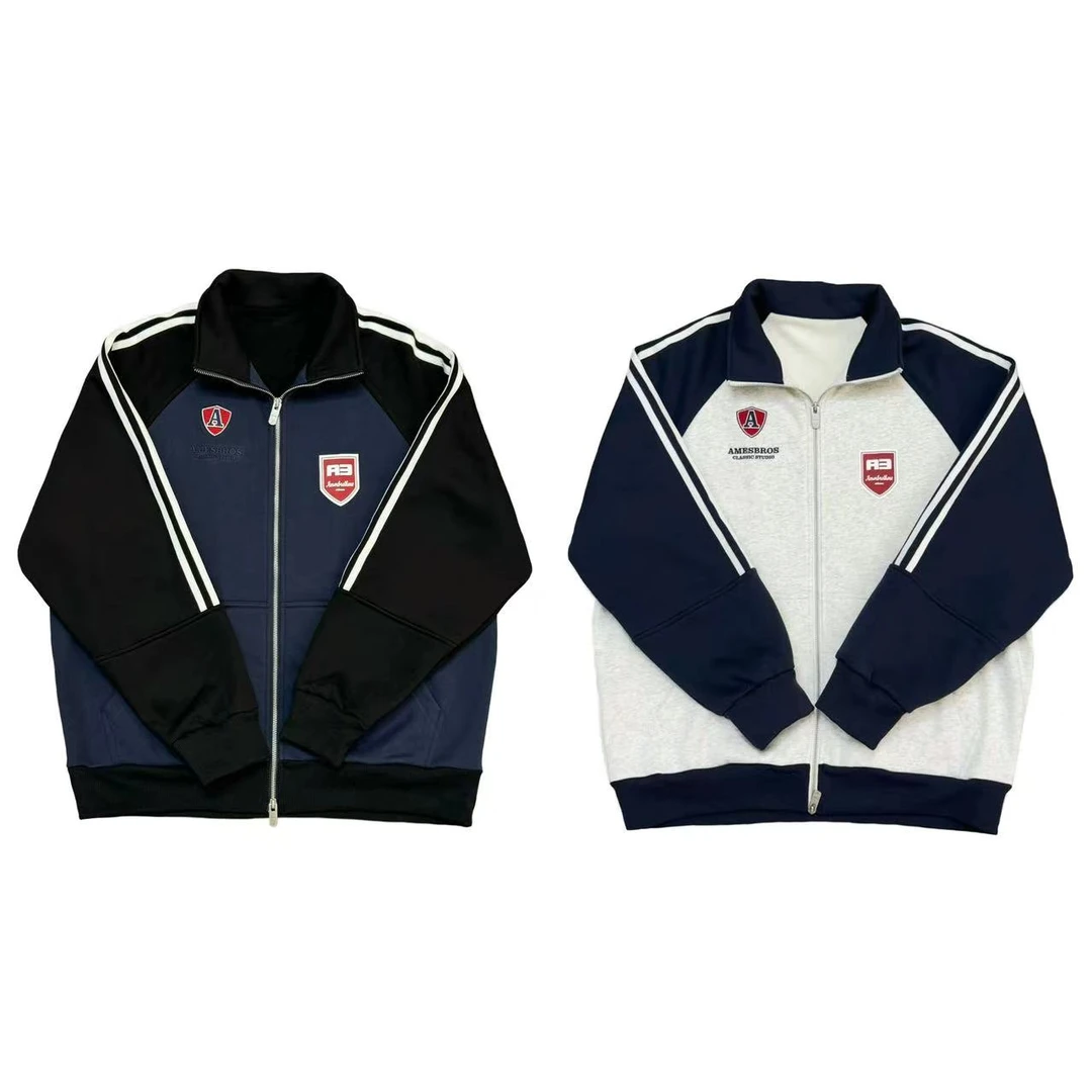 [X]黑白蓝两色刺绣时尚潮流宽松儿童拉链奥粒绒外套（暖暖冬日