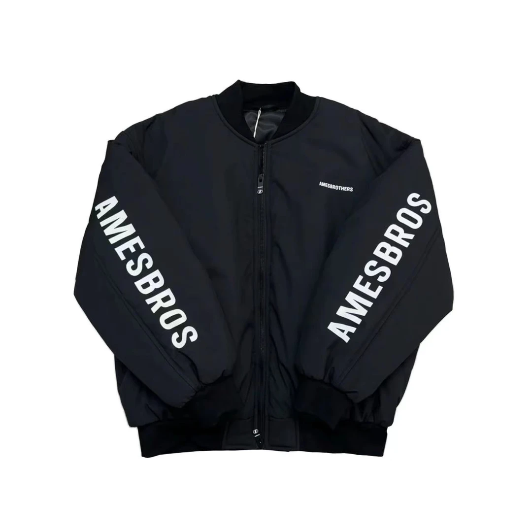 [XJ]黑色袖AM印花字母潮流美式时尚出街儿童加棉外套（暖暖冬日）