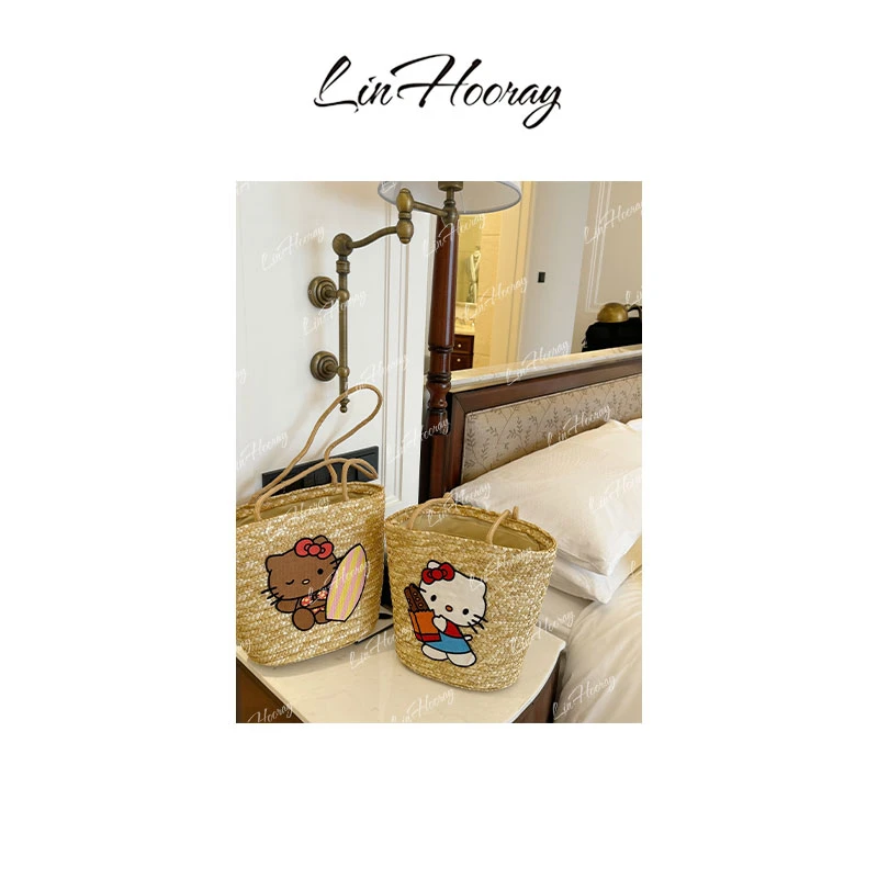 【HoorayLin】定制草编包黑皮白皮猫