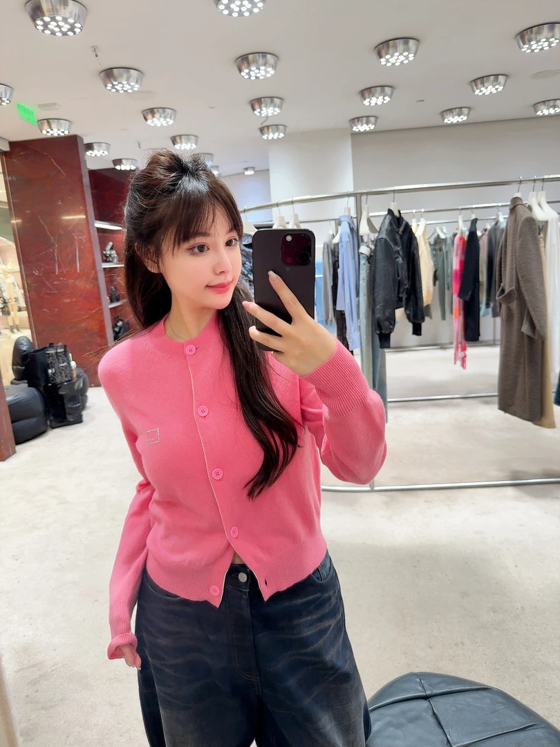 【HoorayLin】25年Ac笑脸粉色针织开衫外套（无色差）#HF-241003