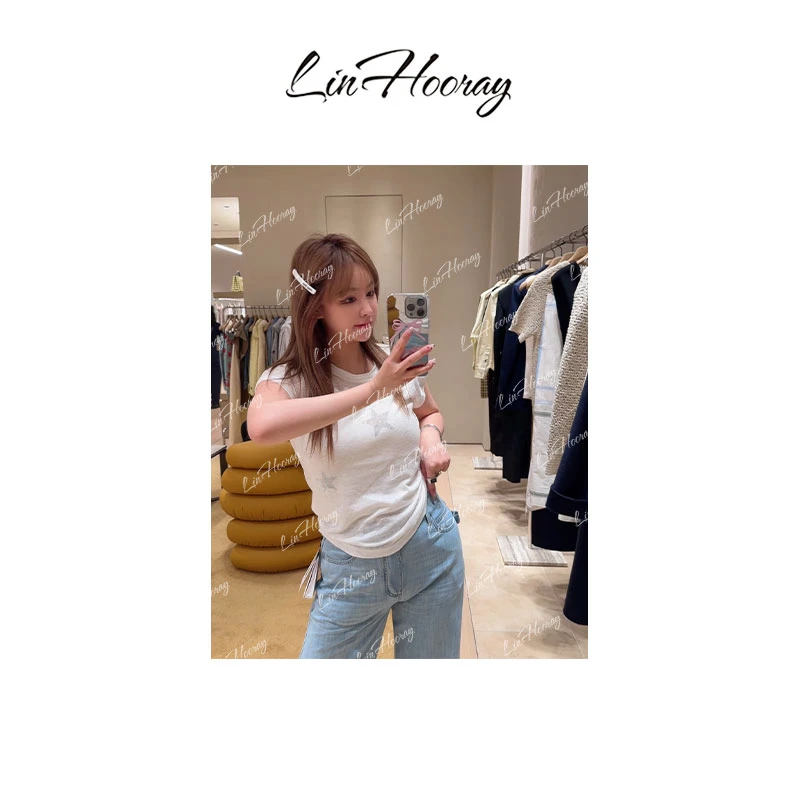 【HoorayLin】五角星全烫钻高工艺打底短袖#HD8059