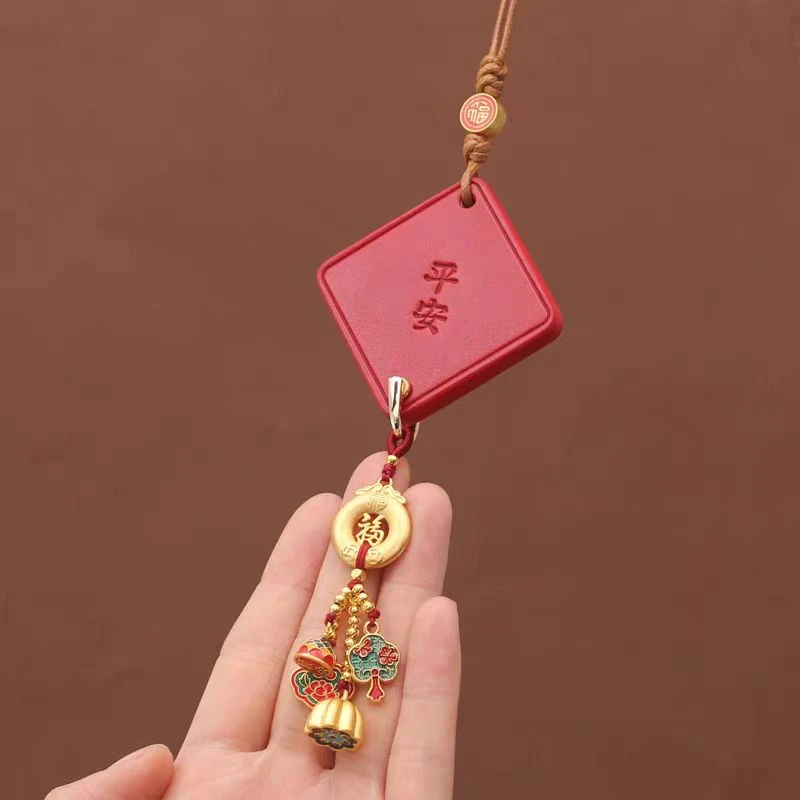 高档真皮汽车挂件车内吊饰平安古法沙金个性女手工男汽车内饰摆件