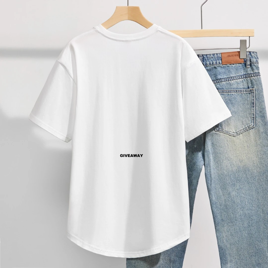 【260g】重磅纯棉厚实短袖T恤春夏双面印花宽松百搭潮圆领打底衫