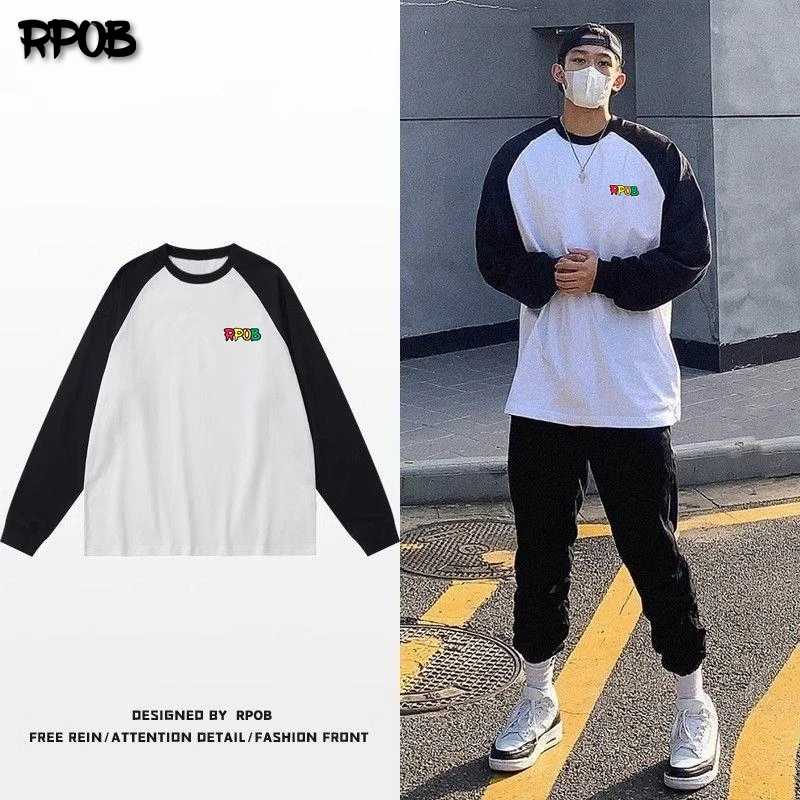 RPOB美式篮球长袖学生训练服男球衣秋冬季速干T恤投篮服