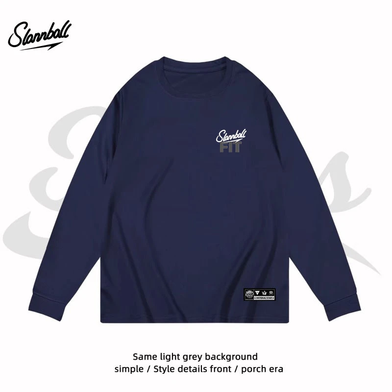 SLANNBLL纯色运动长袖T恤男速干排汗篮球训练热身投篮服健身衣