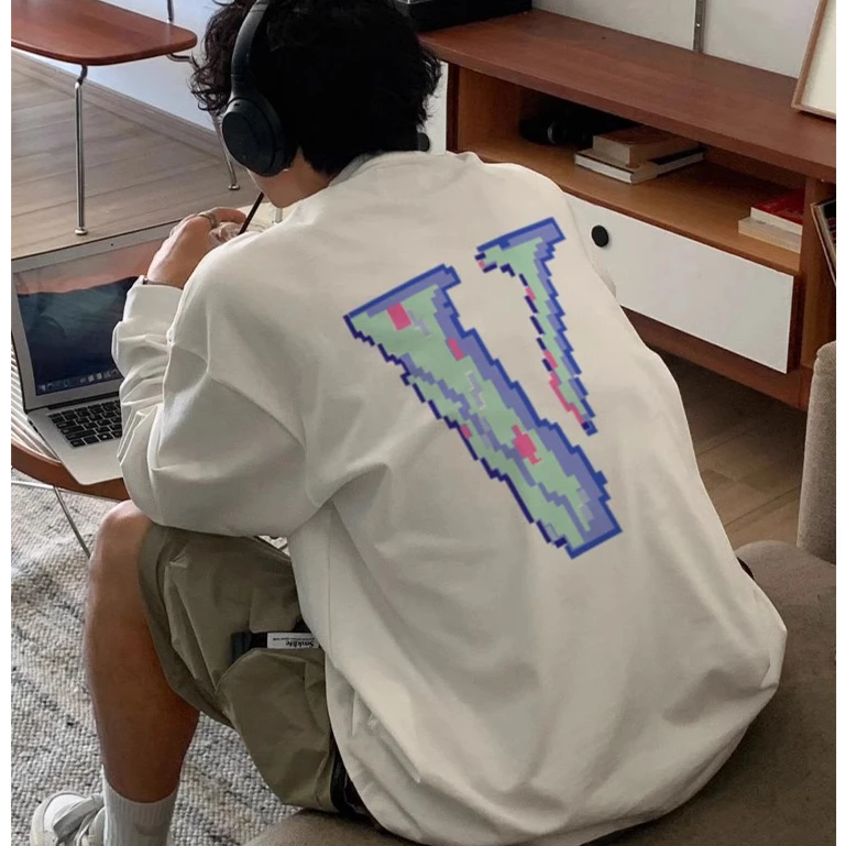 美式篮球运动t恤ins潮牌宽松复古风投篮服长袖男训练健身休闲透气