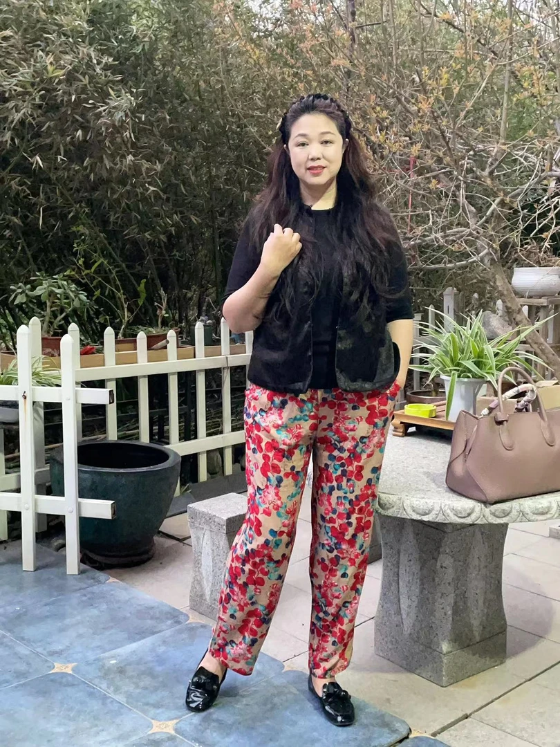 【店长推荐】新款北欧ins印花舒香绸外穿女休闲裤八分裤沙滩网红款