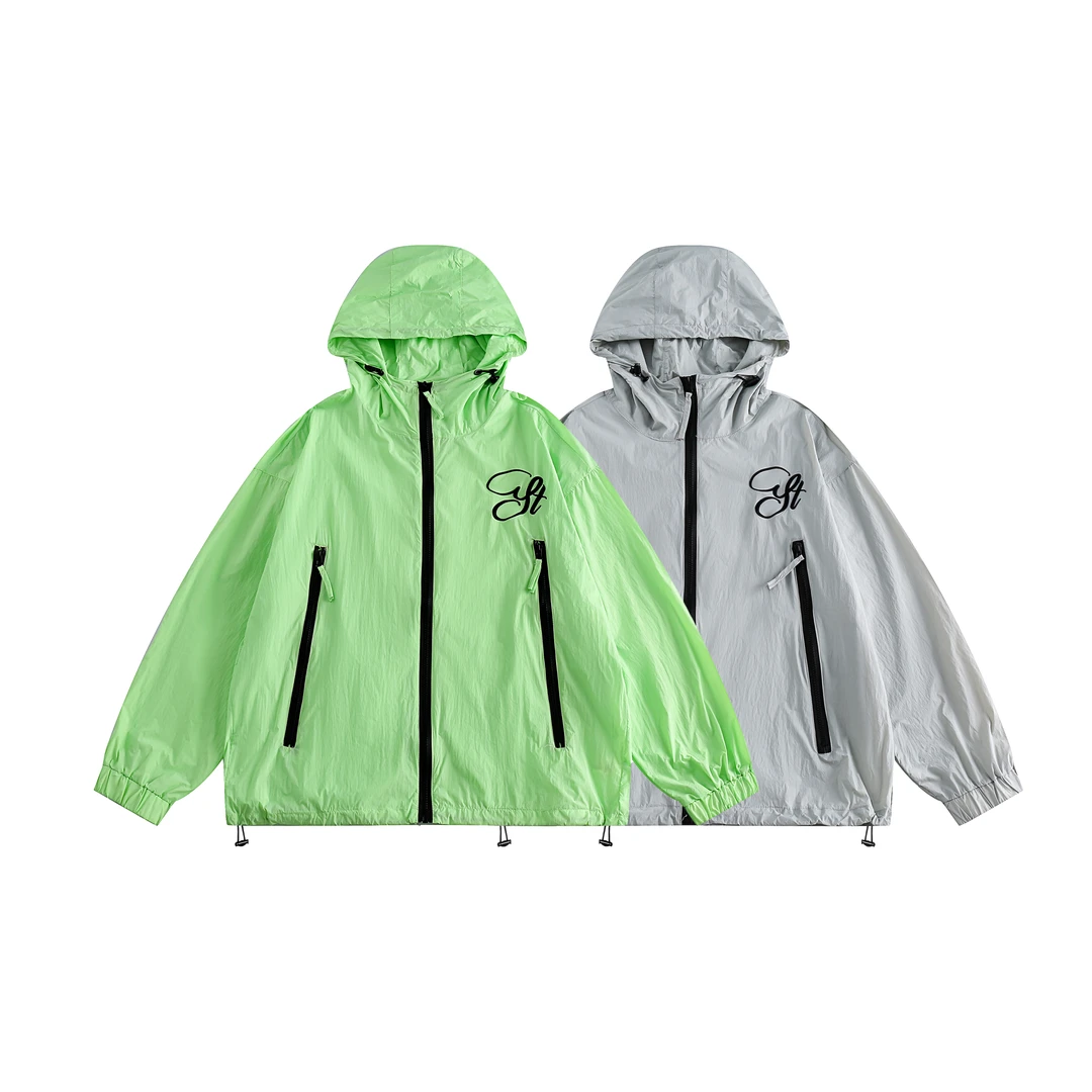 UPF50+夏季美式ins潮牌情侣户外休闲百搭字母连帽防晒衣W8820