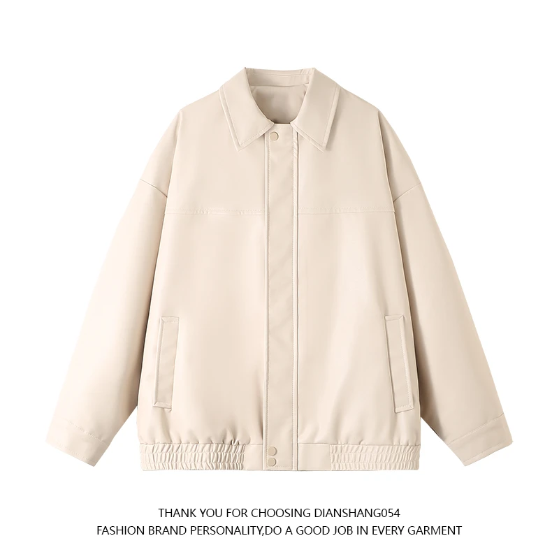 JK161潮牌港风ins美拉德高街机车PU皮衣外套