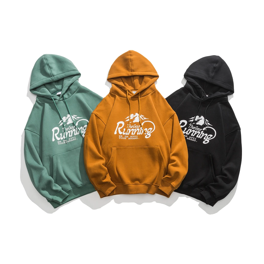 XWY76港风潮牌秋冬保暖加绒加厚ins情侣百搭休闲字母连帽卫衣