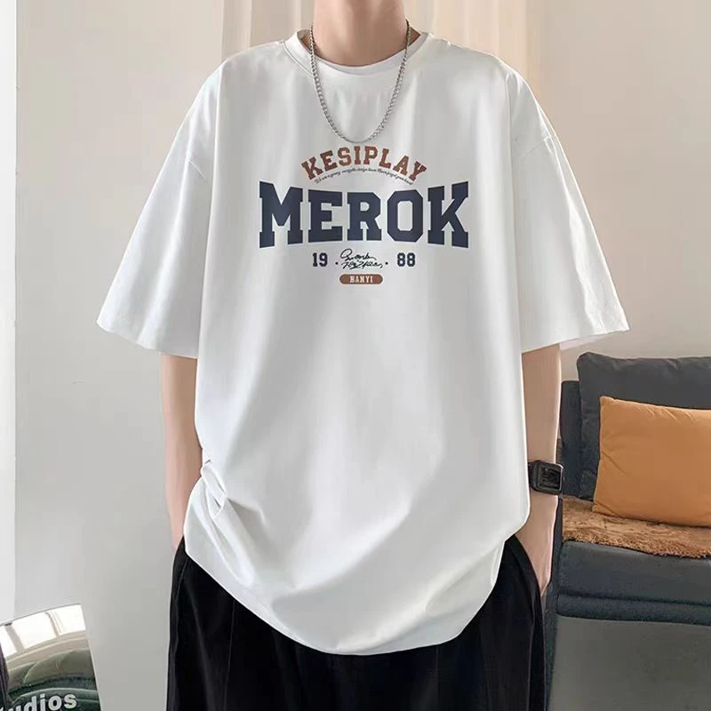 XT5542潮牌夏季港风ins情侣百搭宽松休闲字母圆领短袖t恤