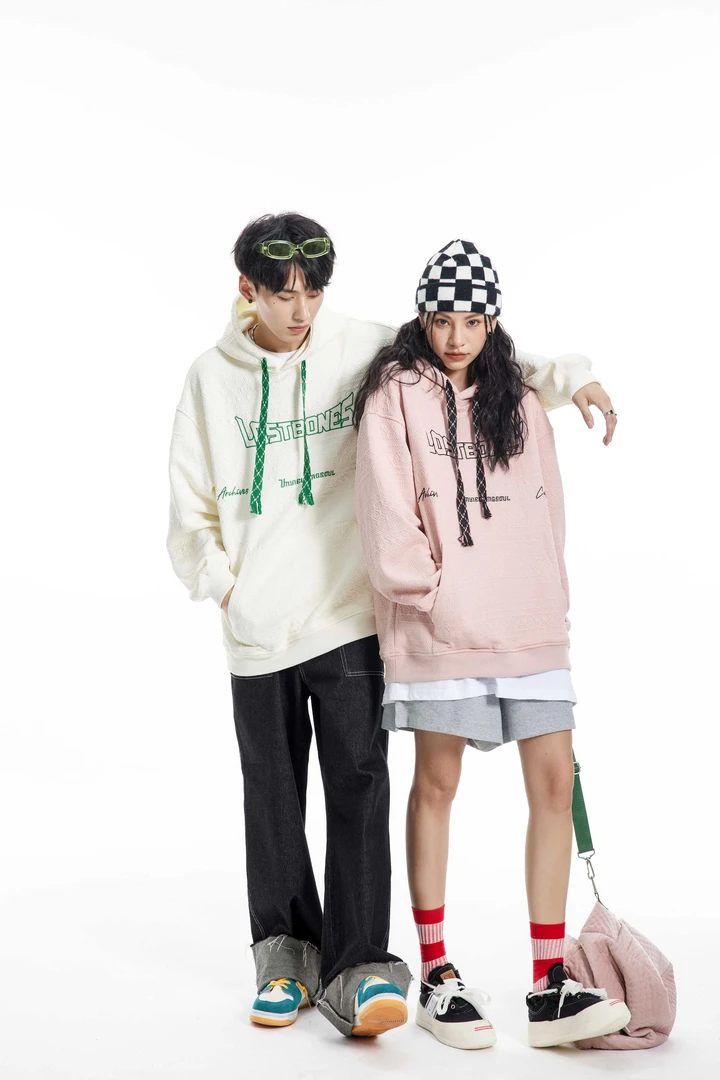 LOSTBONES潮牌宽松休闲韩版情侣字母连帽卫衣V2671