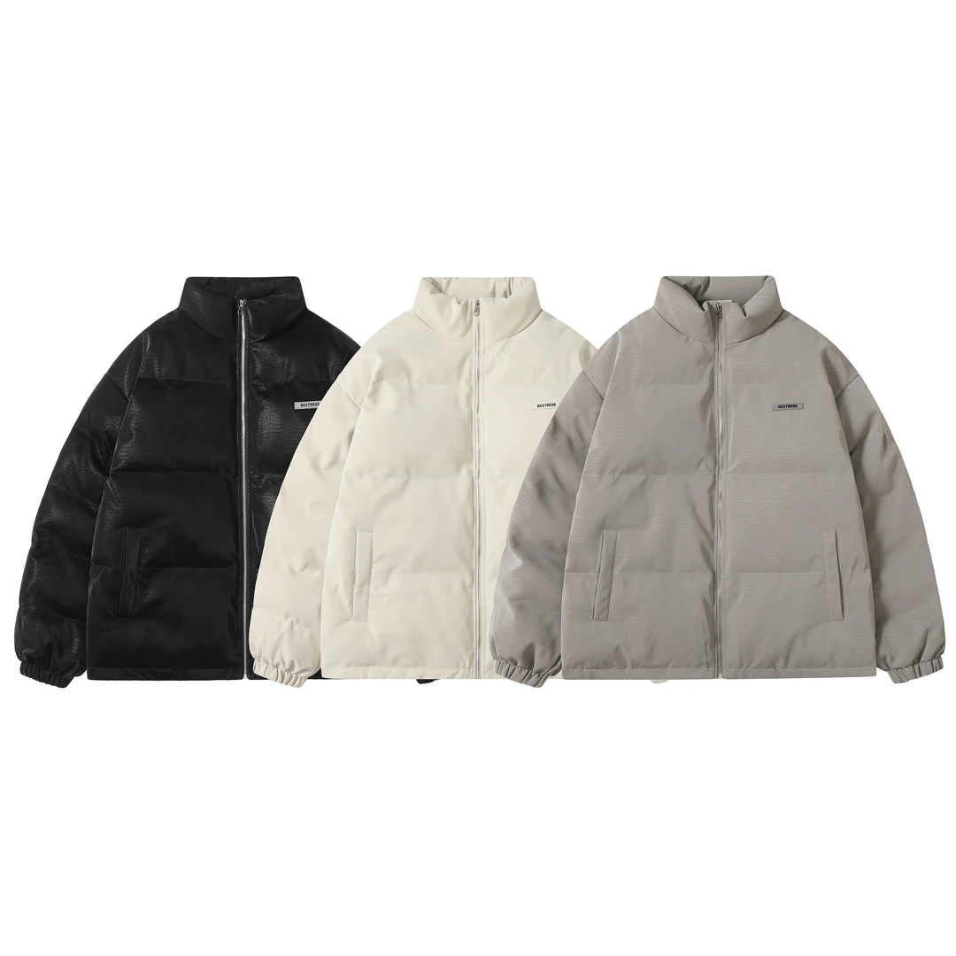 MF11美式潮牌冬季保暖设计感贴标字母情侣百搭休闲立领棉衣