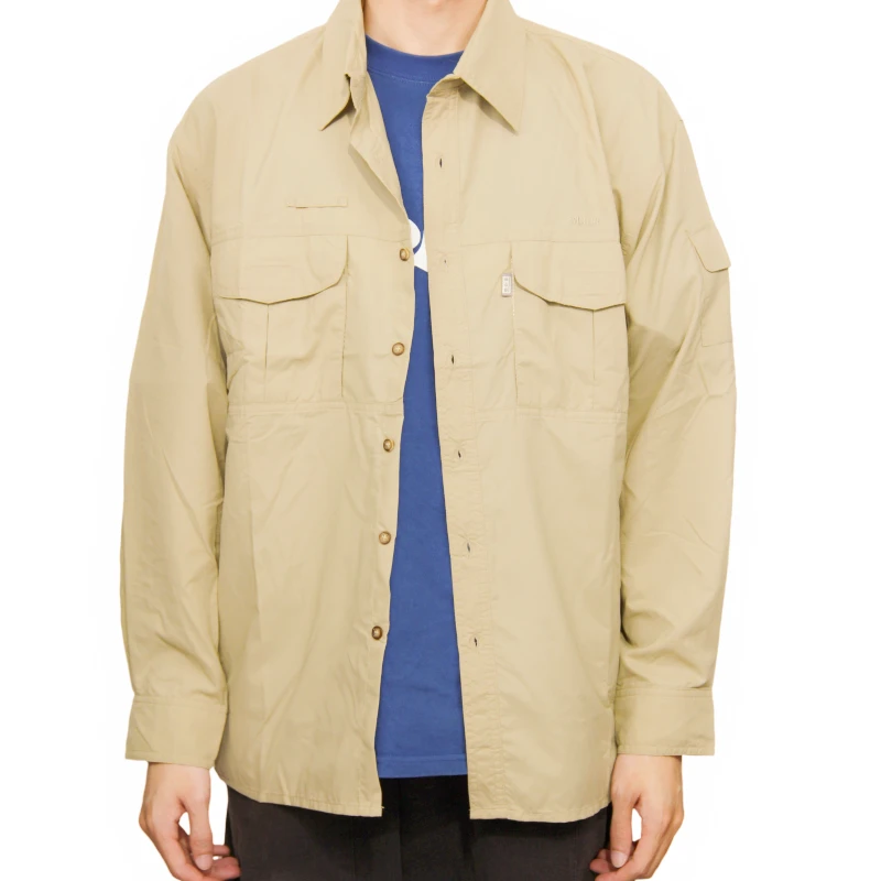 【男装网格防蚊衬衫】外贸尾单男装防蚊布料衬衫9334A