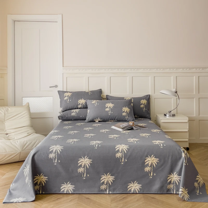 老粗布a类母婴加厚印花床单凉席学生宿舍被单三件套单双人榻榻米A