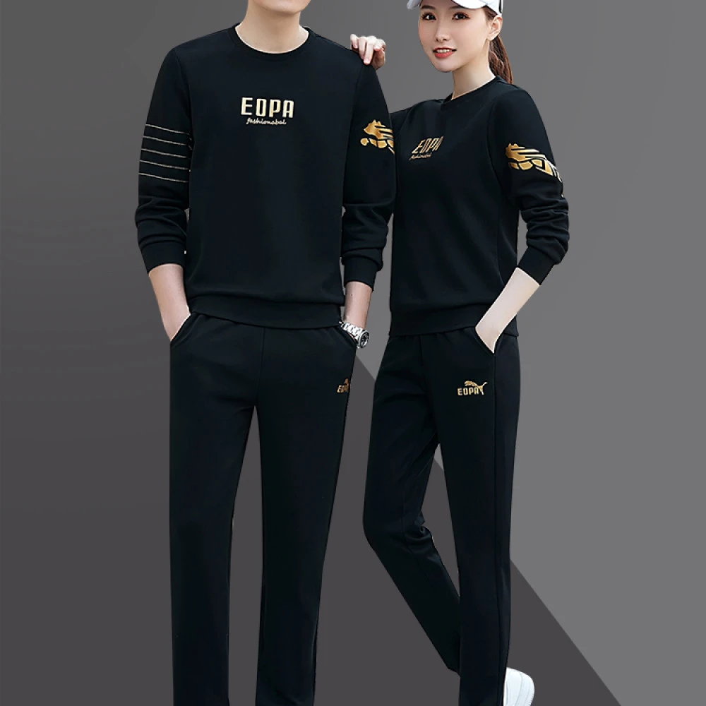 运动套装男春秋情侣款潮流运动服时尚男士休闲套装长袖薄款女卫衣