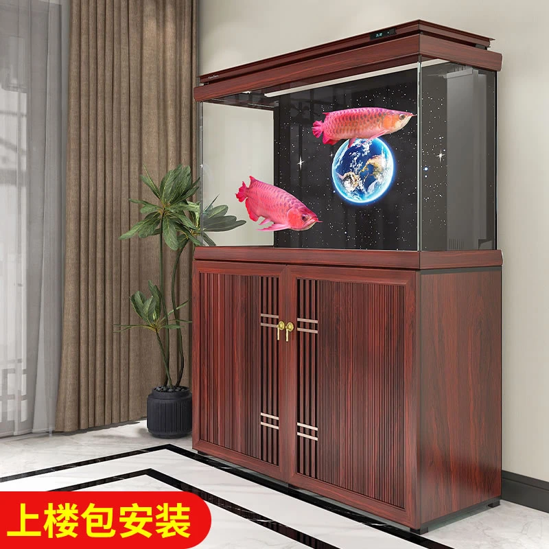 森森新款HMM鱼缸客厅家用大型底滤水族箱生态缸超白玻璃鱼缸落地