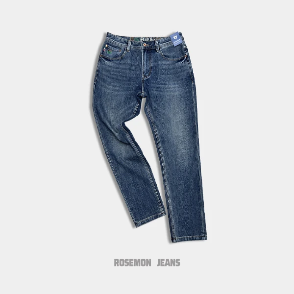 罗西蒙 / 23667A# 重工水洗高端配色牛仔裤男款修身微弹休闲直筒