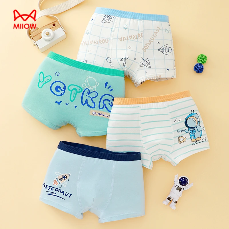 猫人儿童纯棉内裤男童全棉男孩小童中大童平角裤四角裤透气短裤衩