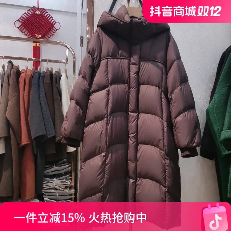 冬季新款长款过膝保暖羽绒棉服女加厚保暖时尚连帽外套