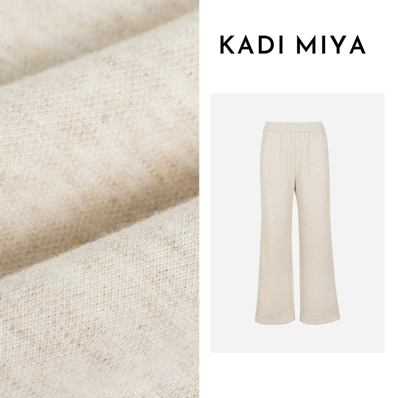 KADIMIYA【优雅寄语】厚垂有型羊毛醋酸混纺直筒长裤显瘦高休闲裤