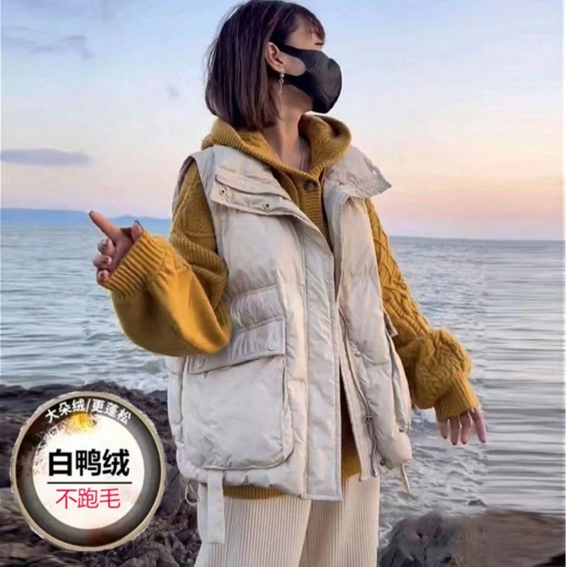 秋冬白鸭绒马甲女外穿2025新款韩版百搭显瘦加厚宽松休闲马夹女