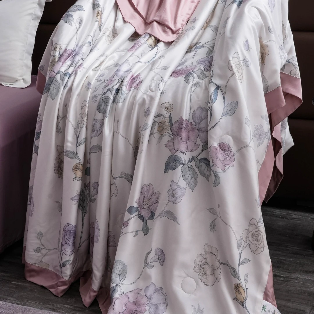 【四件套】天丝拼角印花四件套-安然 20【奥地利进口兰精天丝】