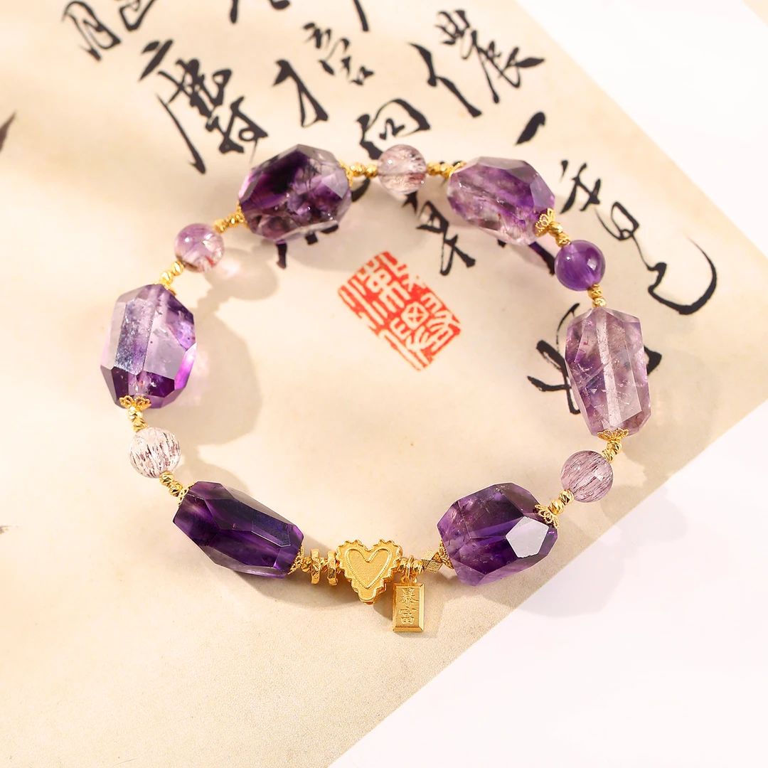 一了个卜【苏州河】18k金紫超原矿手串