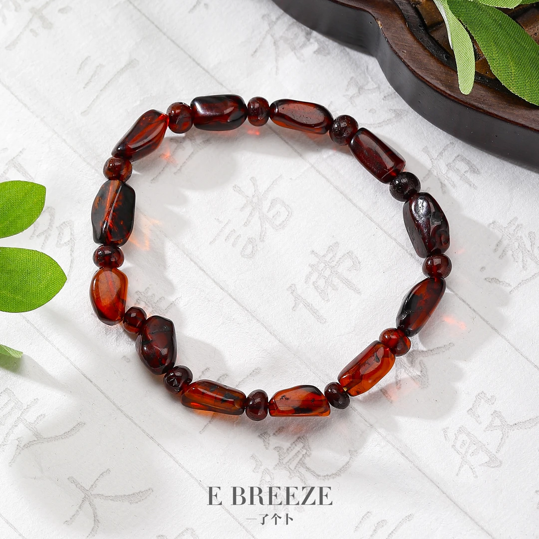 一了个卜【浪淘沙】抚顺龙滴血血珀随型手串