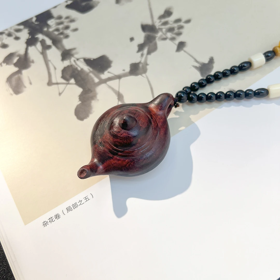 一了个卜【把把壶】紫檀手把件赞比亚高油高密老料檀香木小摆件