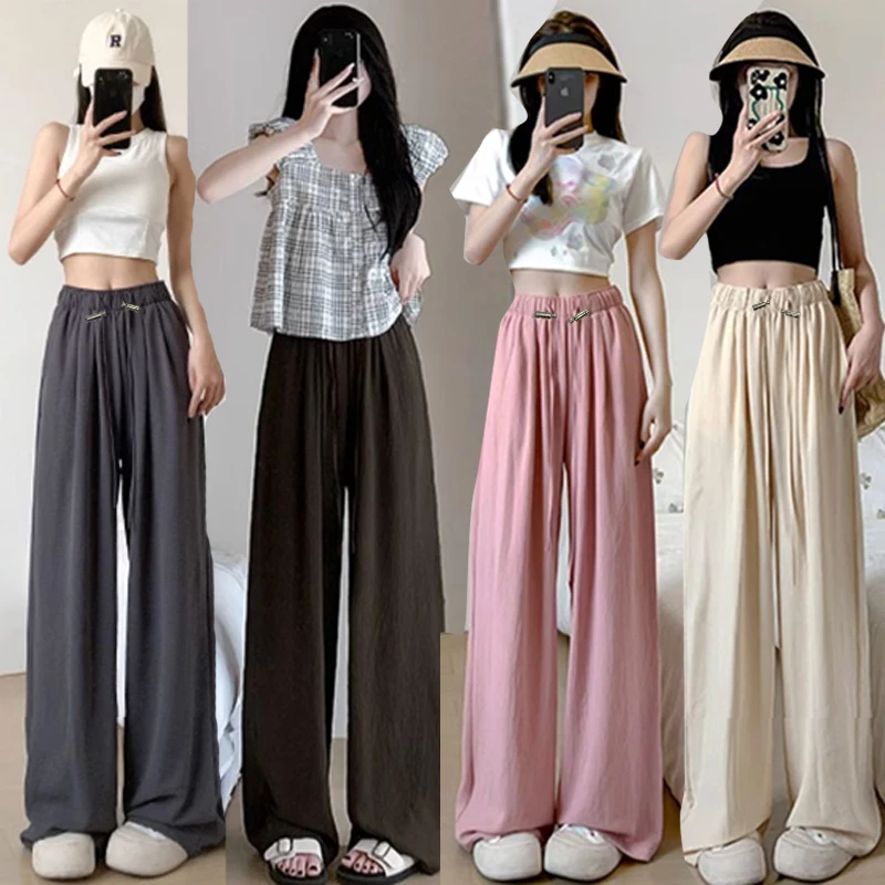 【孕期产后可穿】孕妇裤抽绳阔腿裤高腰显瘦休闲直筒裤褶皱山本裤