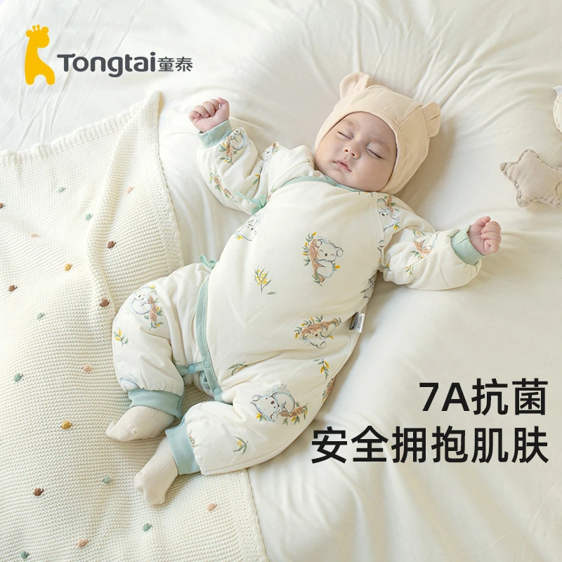 童泰初生宝宝棉服新生婴儿春秋款薄夹棉衣服连体衣和尚婴儿衣服