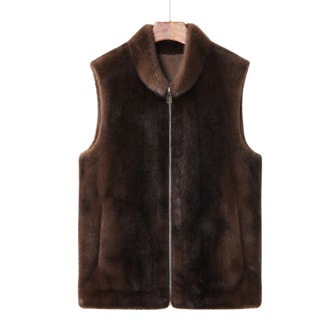 2024海宁男士春秋冬双面穿休闲商务马甲立领男款保暖外套