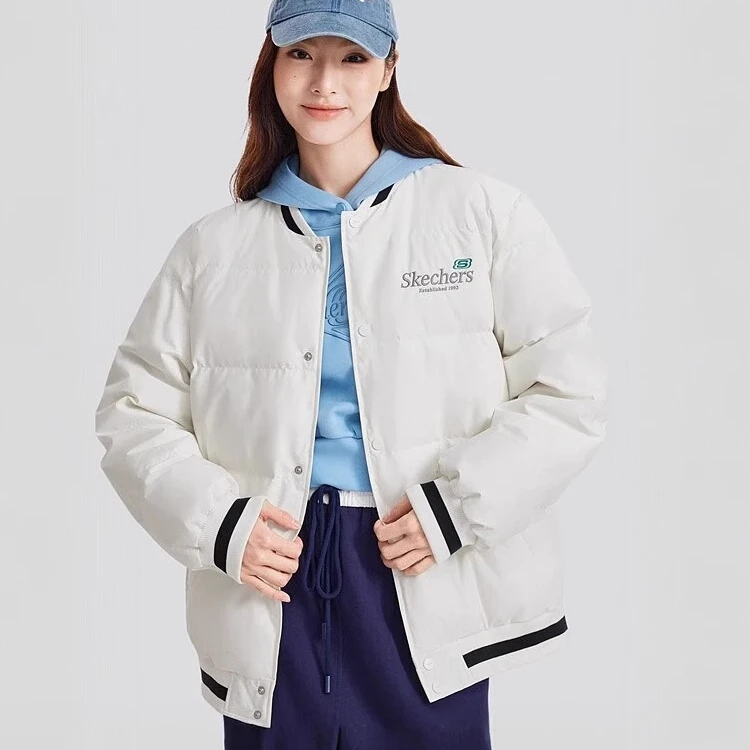 Skechers斯凯奇连帽好羽绒服冬季防泼水时尚潮流棒球上衣L324U073