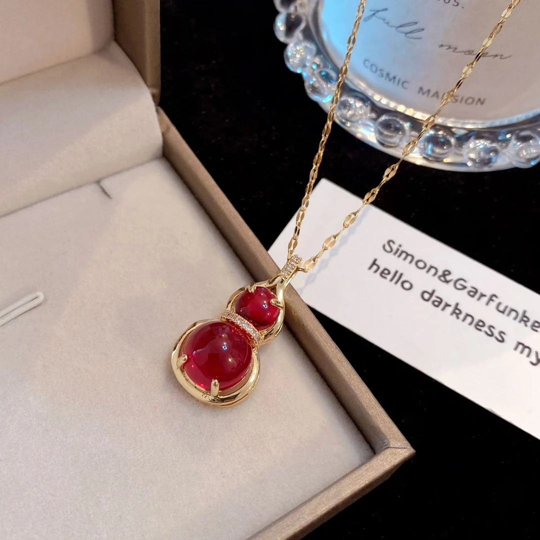 铜合金项链 时尚铜合金红葫芦项链636