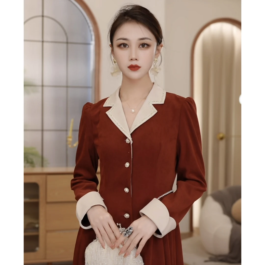 【CICI&GERTCOREL】曼城旧事法式气质钉珠收腰显瘦连衣裙CC243L1018